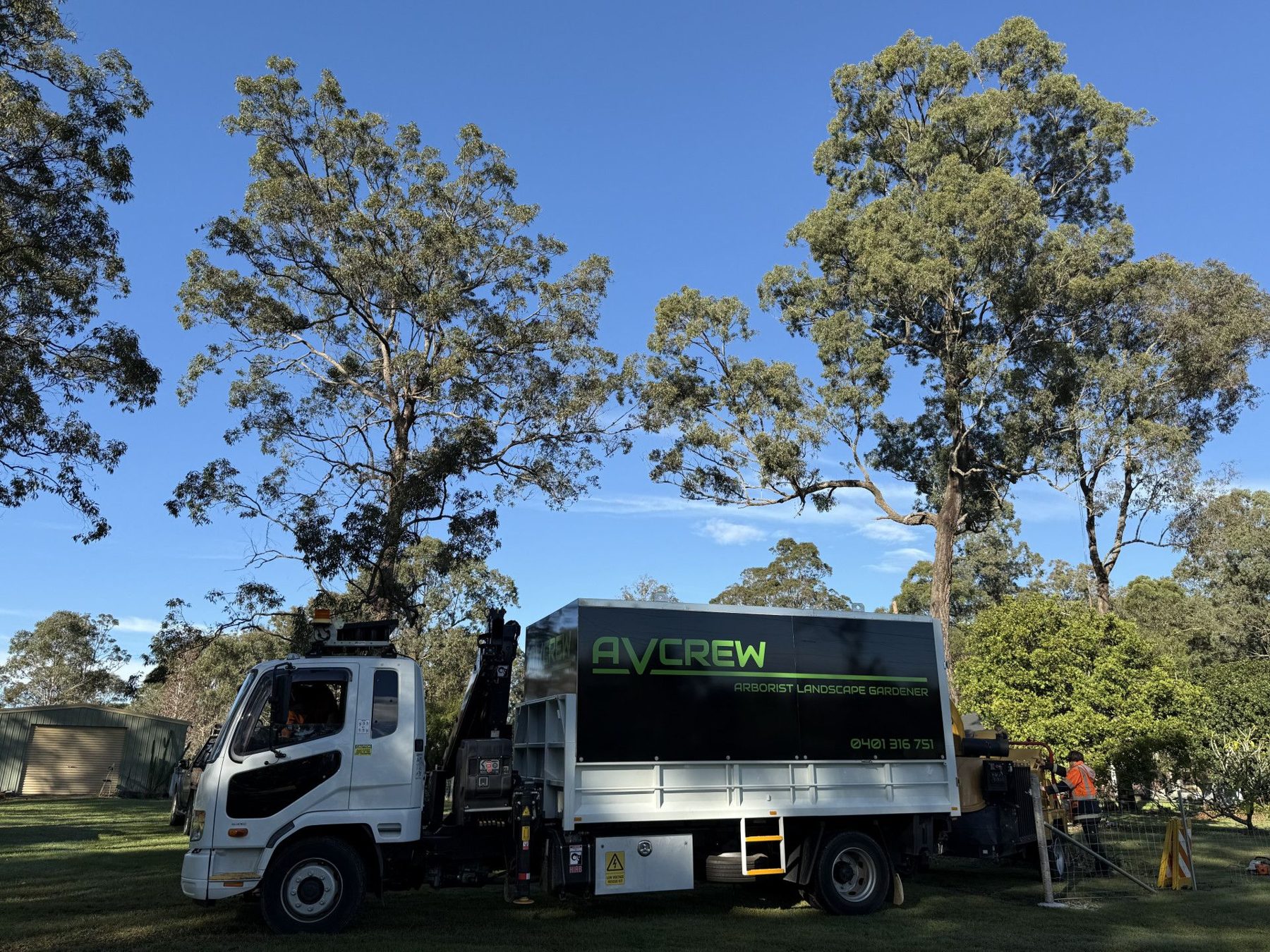 Alex's Vegetation truck on site